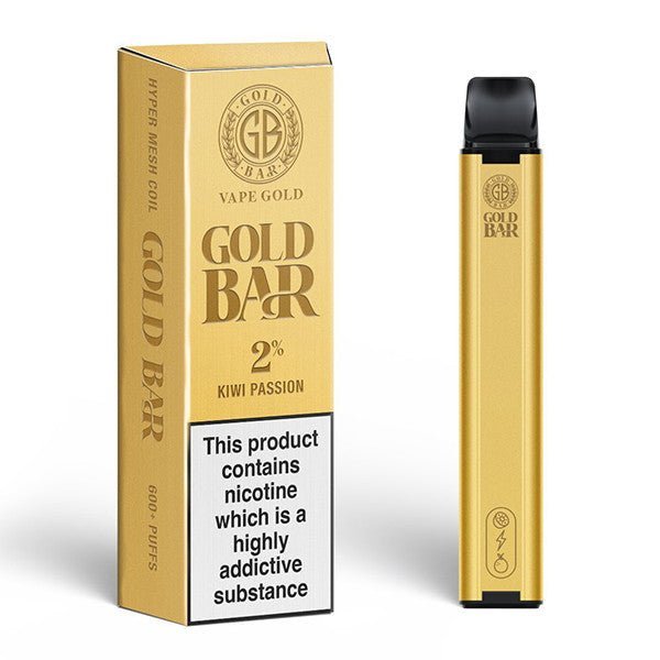 Gold Bar 600 Disposable Vape Pod Puff Pen Device - Box of 10 - Vapingsupply