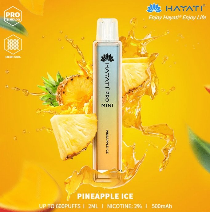 Hayati Crystal Mini Pro 600 Disposable Vape Puff Bar Pod Box of 10 - Vapingsupply