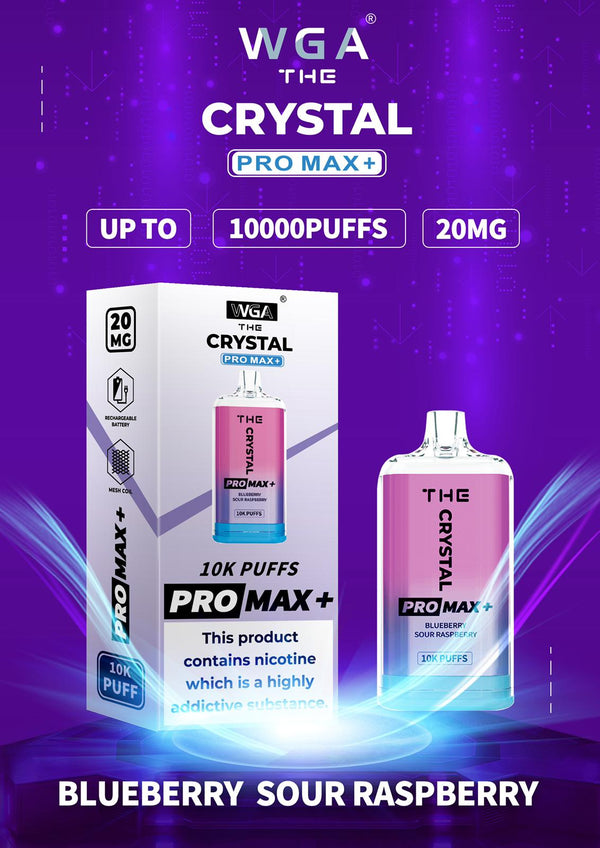 The Crystal Pro Max + 10000 Disposable Vape Puff Pod Box of 10 - Vapingsupply