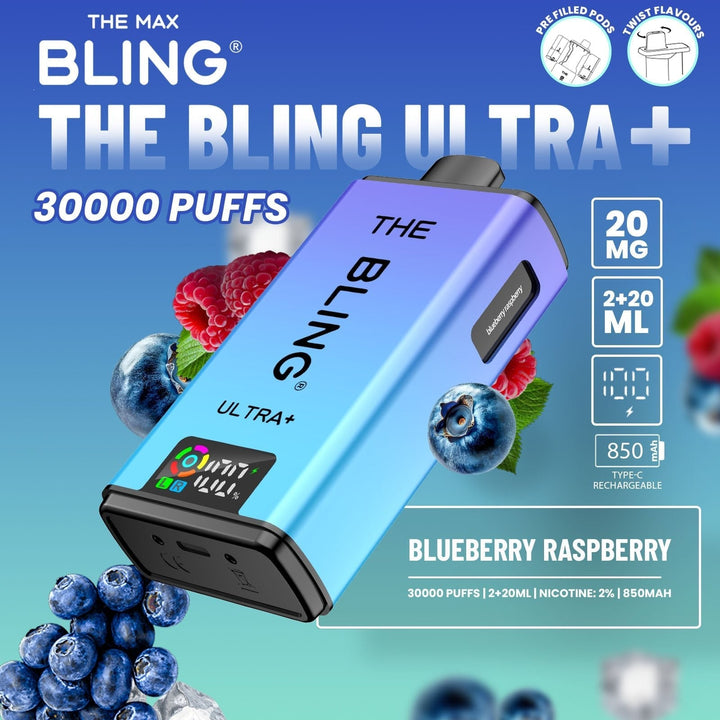 The Bling Ultra Plus 30k Prefilled Vape Pod Kit Box of 5 - Vapingsupply