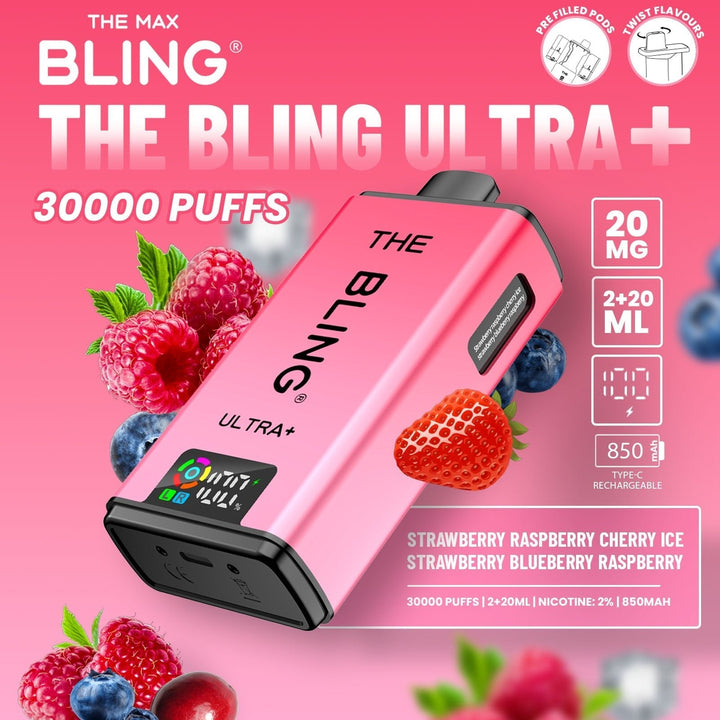 The Bling Ultra Plus 30k Prefilled Vape Pod Kit Box of 5 - Vapingsupply