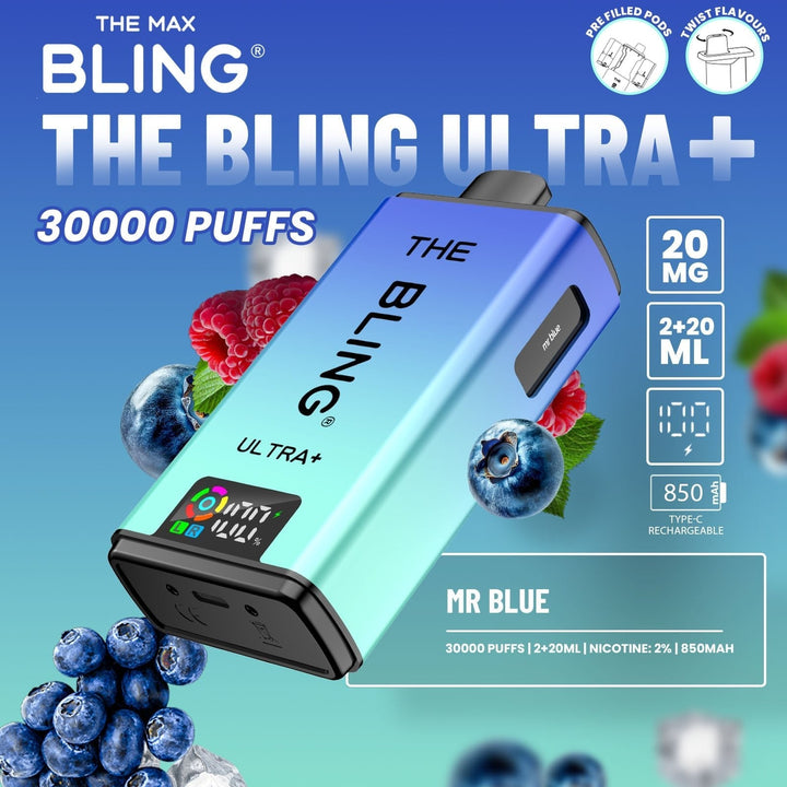 The Bling Ultra Plus 30k Prefilled Vape Pod Kit Box of 5 - Vapingsupply