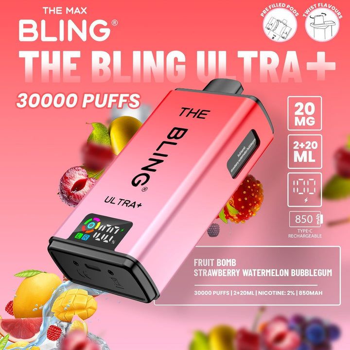 The Bling Ultra Plus 30k Prefilled Vape Pod Kit Box of 5 - Vapingsupply