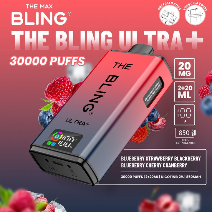 The Bling Ultra Plus 30k Prefilled Vape Pod Kit Box of 5 - Vapingsupply