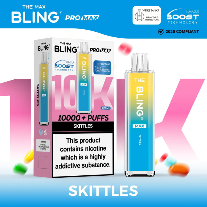 The Crystal Bling Max 10000 Prefilled Vape Pod Kit Box of 5 - Vapingsupply
