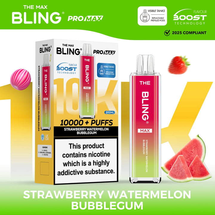 The Crystal Bling Max 10000 Prefilled Vape Pod Kit Box of 5 - Vapingsupply