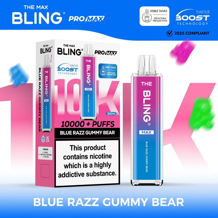 The Crystal Bling Max 10000 Prefilled Vape Pod Kit Box of 5 - Vapingsupply