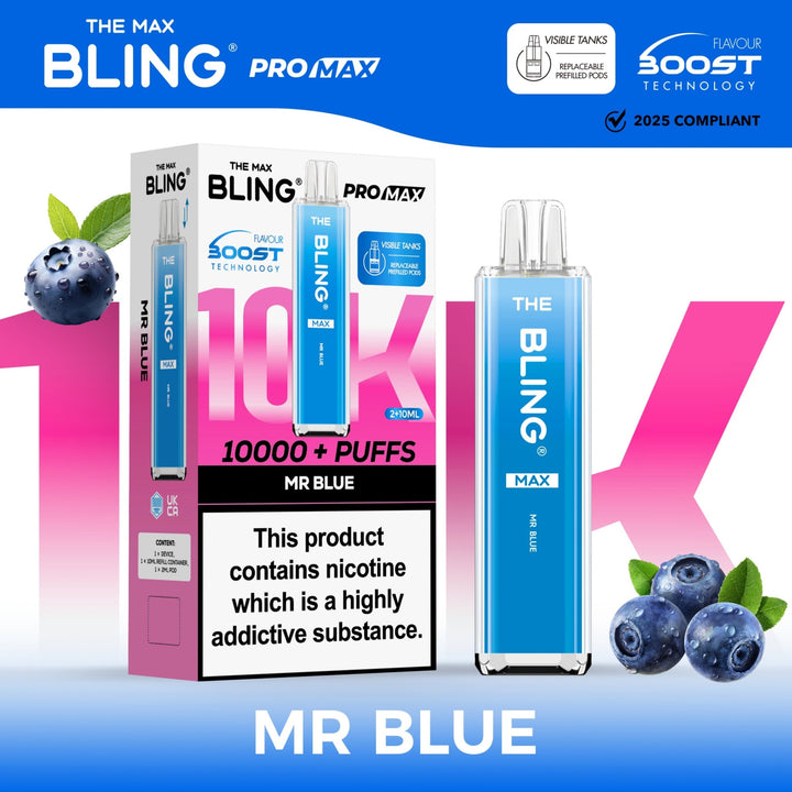 The Crystal Bling Max 10000 Prefilled Vape Pod Kit Box of 5 - Vapingsupply