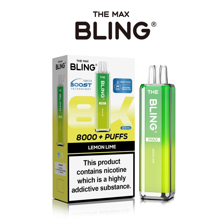 The Crystal Bling Max 8000 Prefilled Vape Pod Kit Box of 5 - Vapingsupply