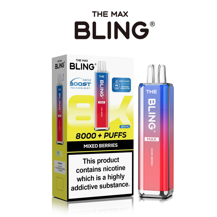 The Crystal Bling Max 8000 Prefilled Vape Pod Kit Box of 5 - Vapingsupply