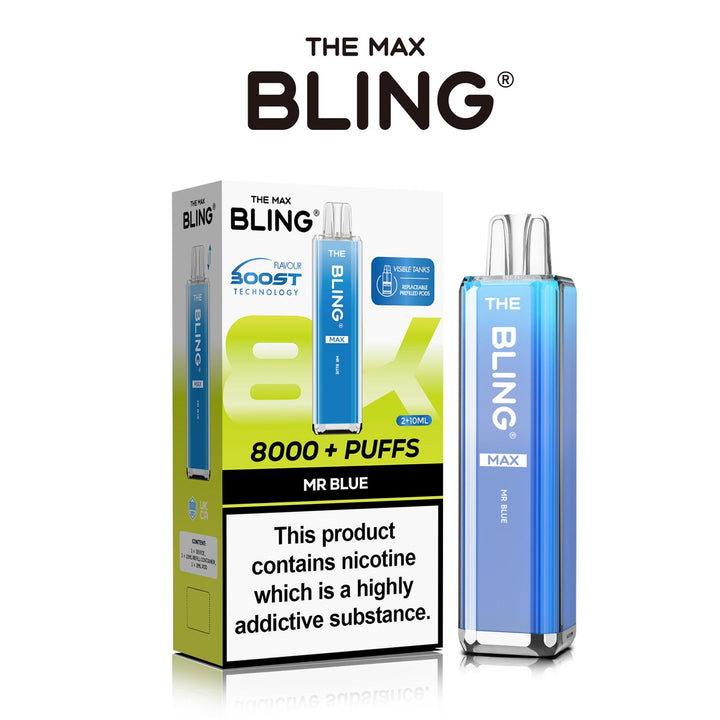 The Crystal Bling Max 8000 Prefilled Vape Pod Kit Box of 5 - Vapingsupply