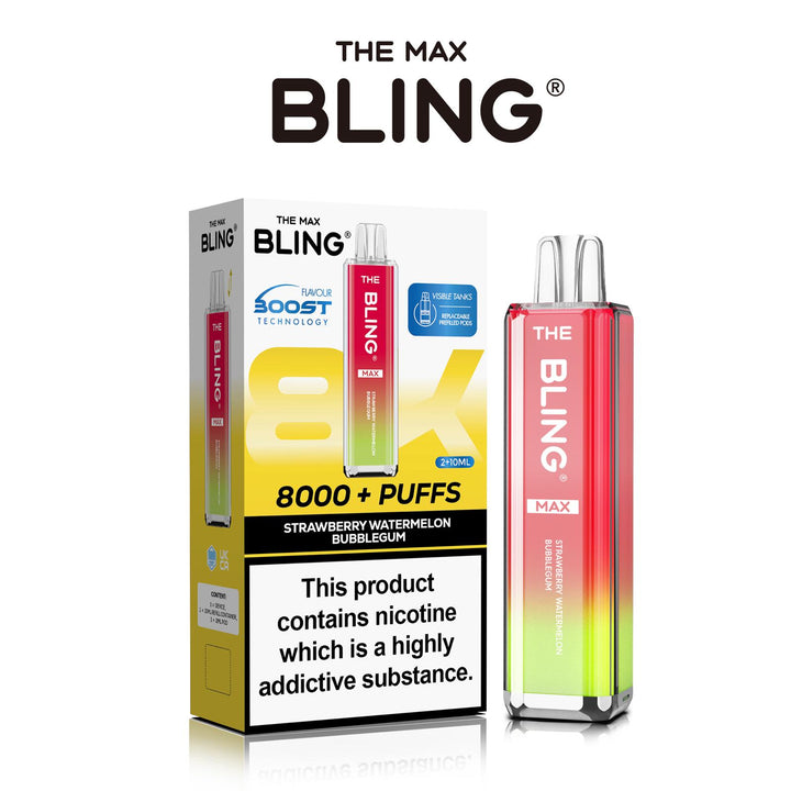 The Crystal Bling Max 8000 Prefilled Vape Pod Kit Box of 5 - Vapingsupply