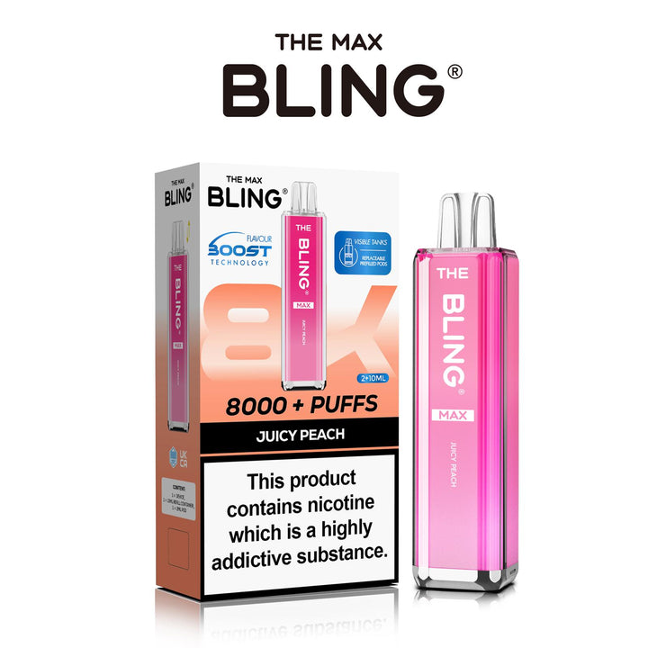 The Crystal Bling Max 8000 Prefilled Vape Pod Kit Box of 5 - Vapingsupply