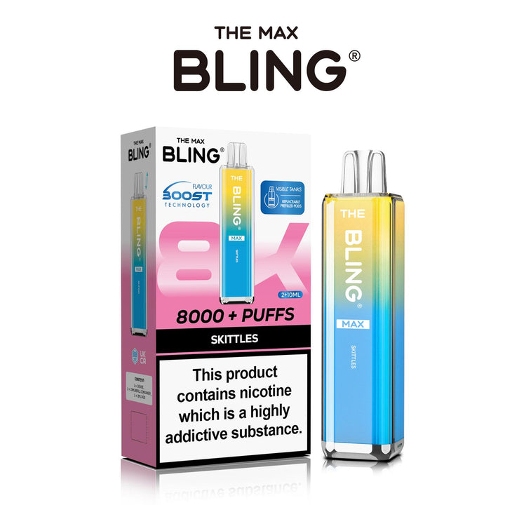 The Crystal Bling Max 8000 Prefilled Vape Pod Kit Box of 5 - Vapingsupply