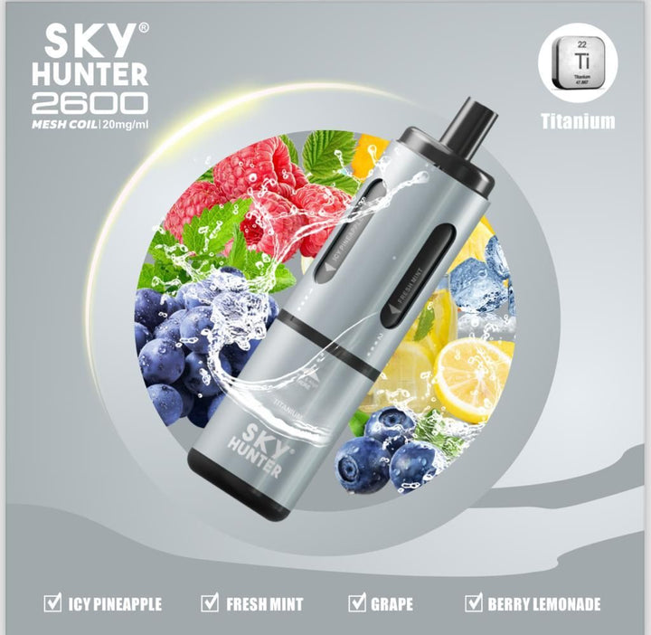 4 in 1 Sky Hunter 2600 Puffs Disposable Vape - Box of 5 - Vapingsupply