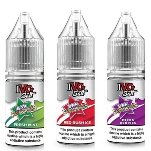 IVG Nic Salt Bar Favourite 10ml E Liquid- Pack Of 10 - Vapingsupply