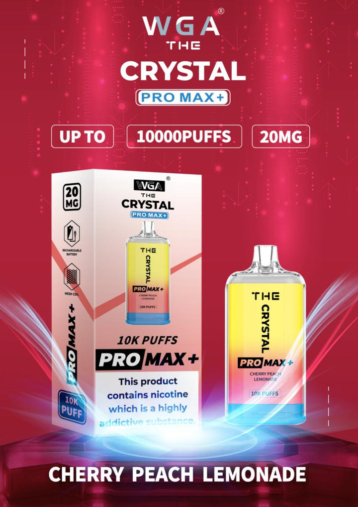 The Crystal Pro Max + 10000 Disposable Vape Puff Pod Box of 10 - Vapingsupply