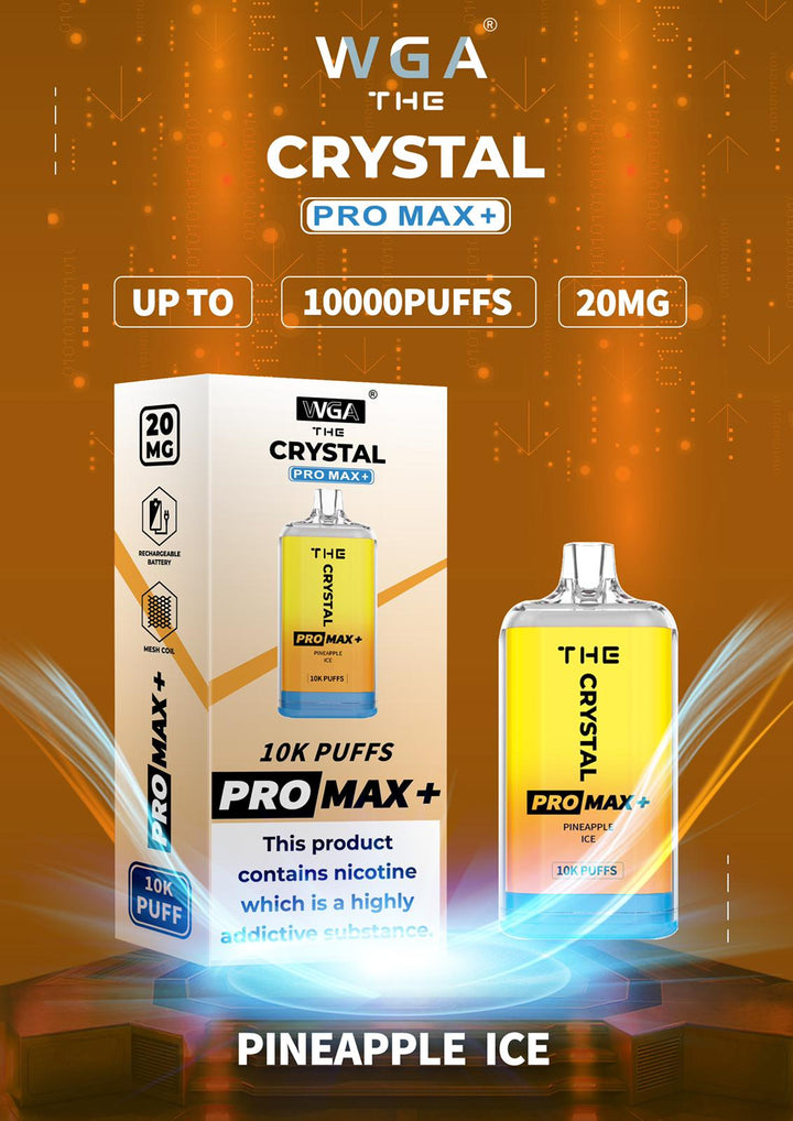 The Crystal Pro Max + 10000 Disposable Vape Puff Pod Box of 10 - Vapingsupply