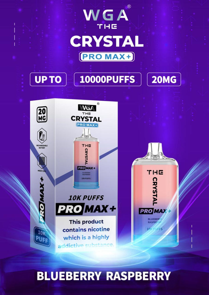 The Crystal Pro Max + 10000 Disposable Vape Puff Pod Box of 10 - Vapingsupply