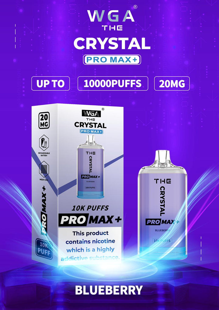 The Crystal Pro Max + 10000 Disposable Vape Puff Pod Box of 10 - Vapingsupply