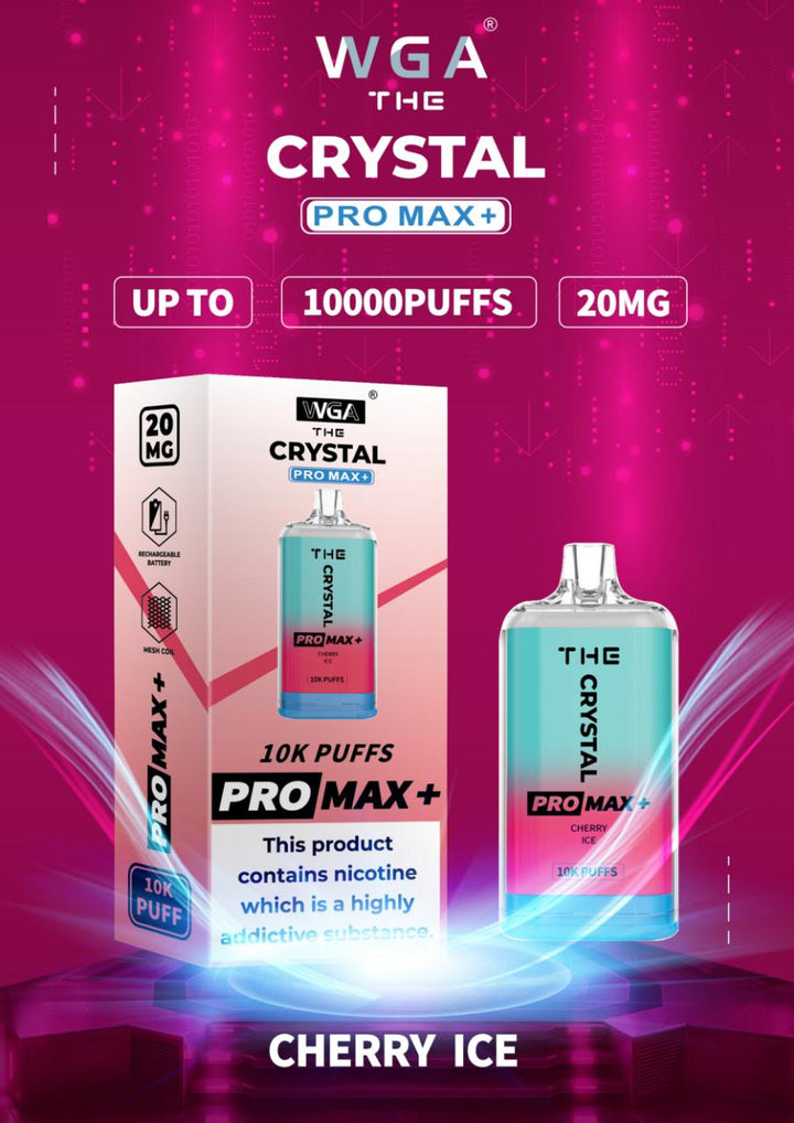 The Crystal Pro Max + 10000 Disposable Vape Puff Pod Box of 10 - Vapingsupply