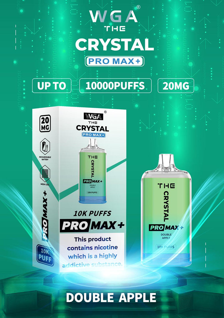 The Crystal Pro Max + 10000 Disposable Vape Puff Pod Box of 10 - Vapingsupply