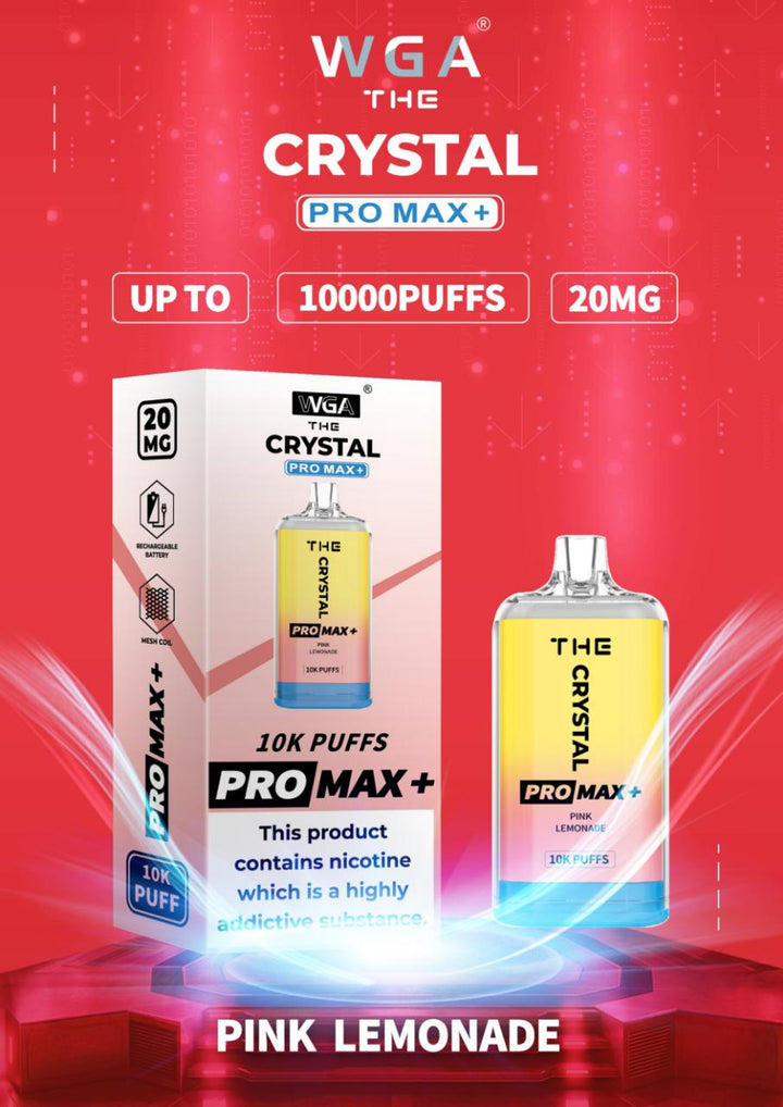 The Crystal Pro Max + 10000 Disposable Vape Puff Pod Box of 10 - Vapingsupply