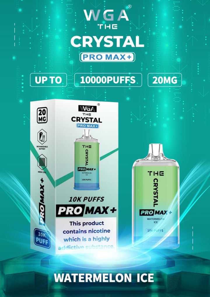 The Crystal Pro Max + 10000 Disposable Vape Puff Pod Box of 10 - Vapingsupply