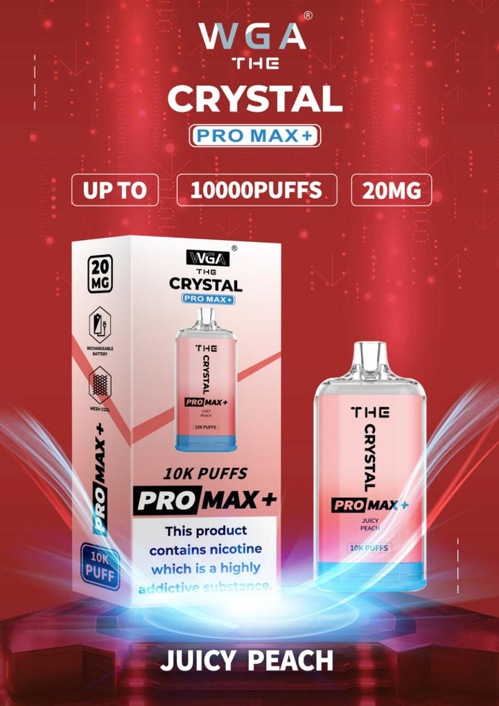 The Crystal Pro Max + 10000 Disposable Vape Puff Pod Box of 10 - Vapingsupply
