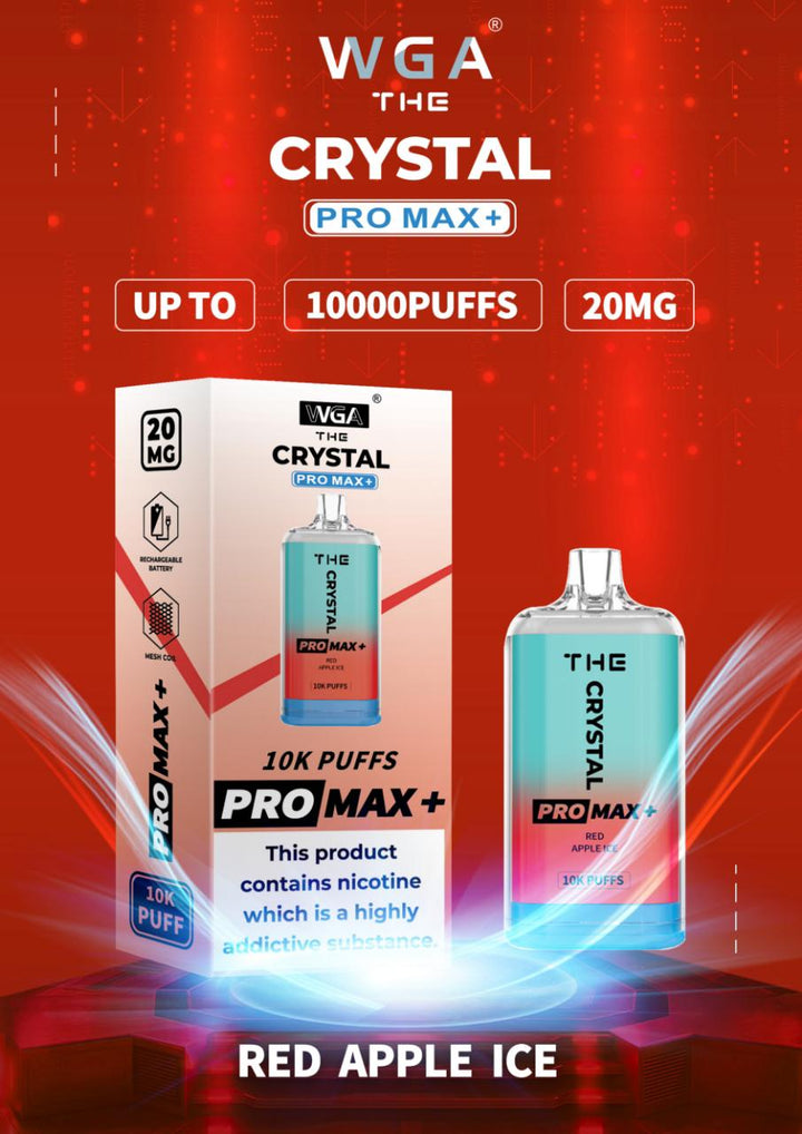 The Crystal Pro Max + 10000 Disposable Vape Puff Pod Box of 10 - Vapingsupply
