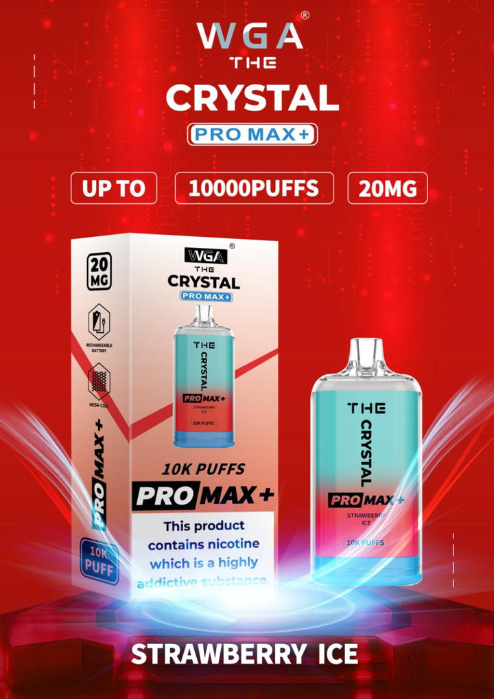 The Crystal Pro Max + 10000 Disposable Vape Puff Pod Box of 10 - Vapingsupply