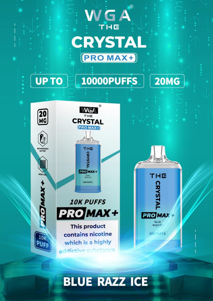 The Crystal Pro Max + 10000 Disposable Vape Puff Pod Box of 10 - Vapingsupply