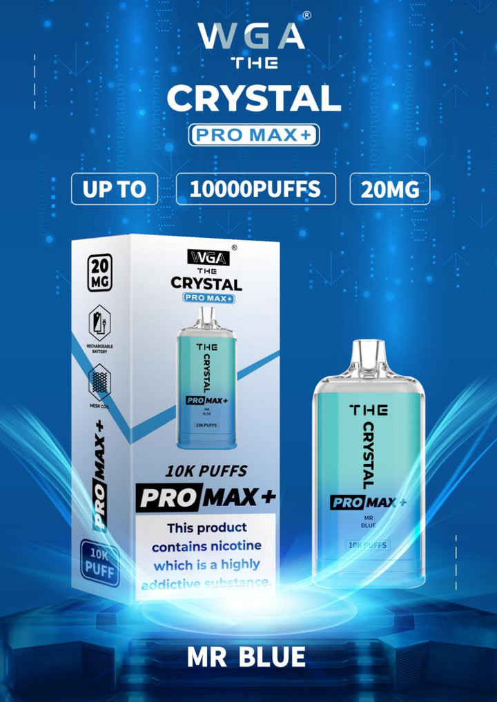 The Crystal Pro Max + 10000 Disposable Vape Puff Pod Box of 10 - Vapingsupply