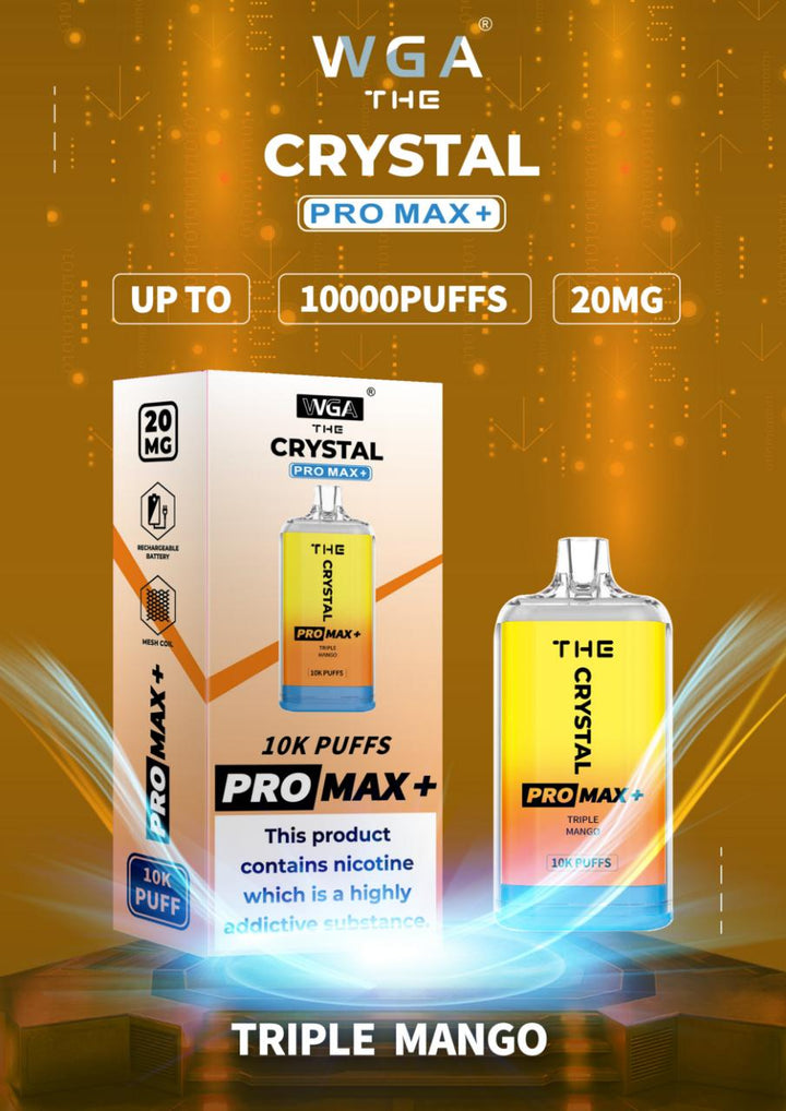 The Crystal Pro Max + 10000 Disposable Vape Puff Pod Box of 10 - Vapingsupply