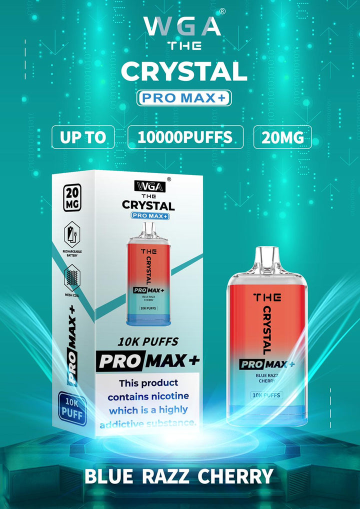 The Crystal Pro Max + 10000 Disposable Vape Puff Pod Box of 10 - Vapingsupply