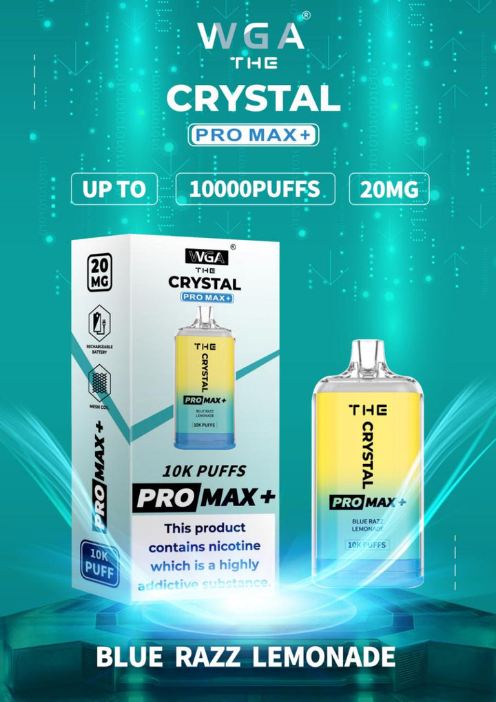 The Crystal Pro Max + 10000 Disposable Vape Puff Pod Box of 10 - Vapingsupply
